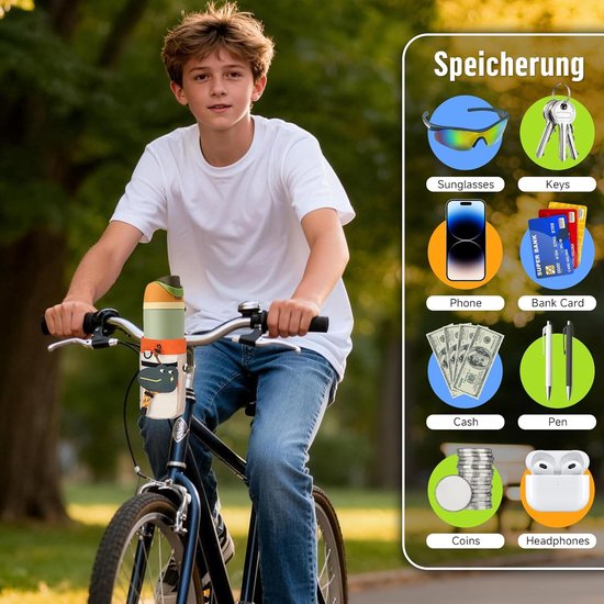 SnelShoppen - Flessenhouder voor Fiets, Scooter & Mountainbike - Zonder Schroeven, Met Mesh Compartimenten - Ideaal voor Kinderen, Trekking, Wegfiets — afbeelding 2