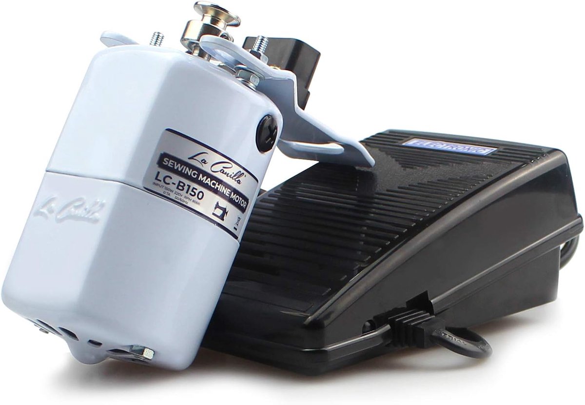SnelShoppen - Naaimachine Motor Set 150W 220V 8000RPM - Verstelbare Voetpedaal Controller - Universeel voor Naaimachines - Wit