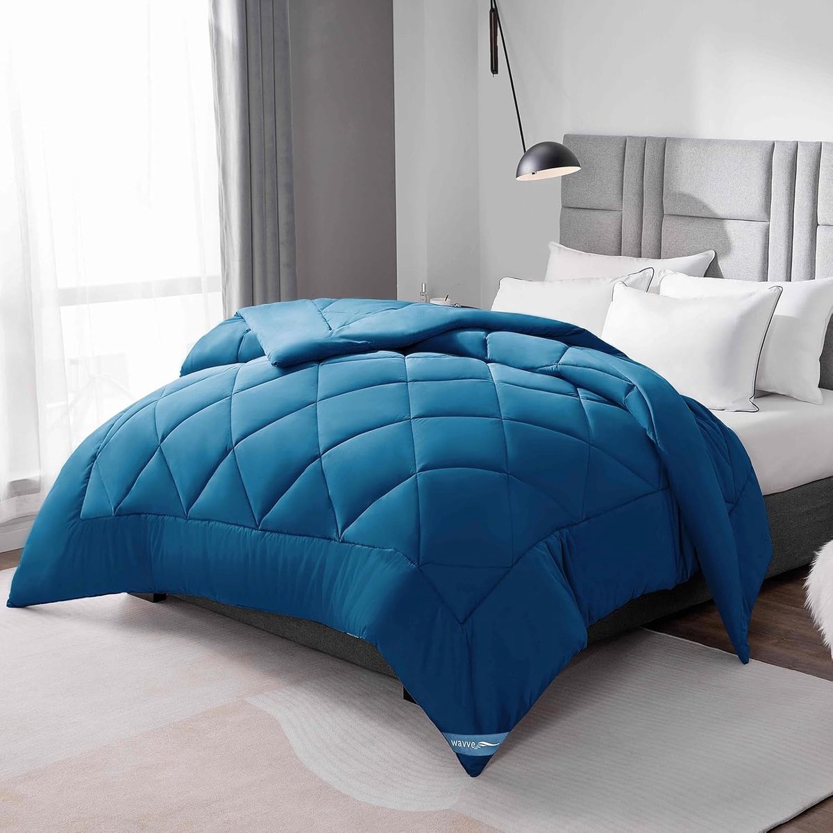 SnelShoppen - 4 Seizoenen Duvet 240 x 260 cm, Microfibre, Ademend, Super Zacht, Turquoise, Perfect voor het Hele Jaar, Ideaal voor Comfortabele Nachte