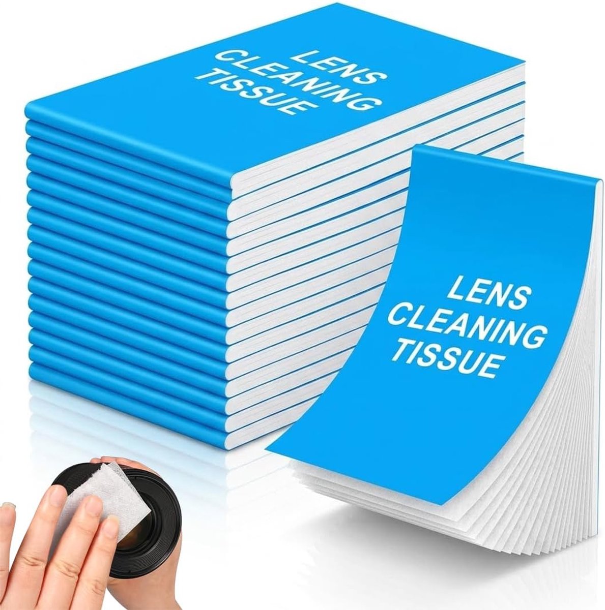 SnelShoppen - 15 stuks lensreinigingspapier - scheurvast, pluisvrij, 750 vellen voor cameralens, verrekijkers, microscopen, gevoelige oppervlakken