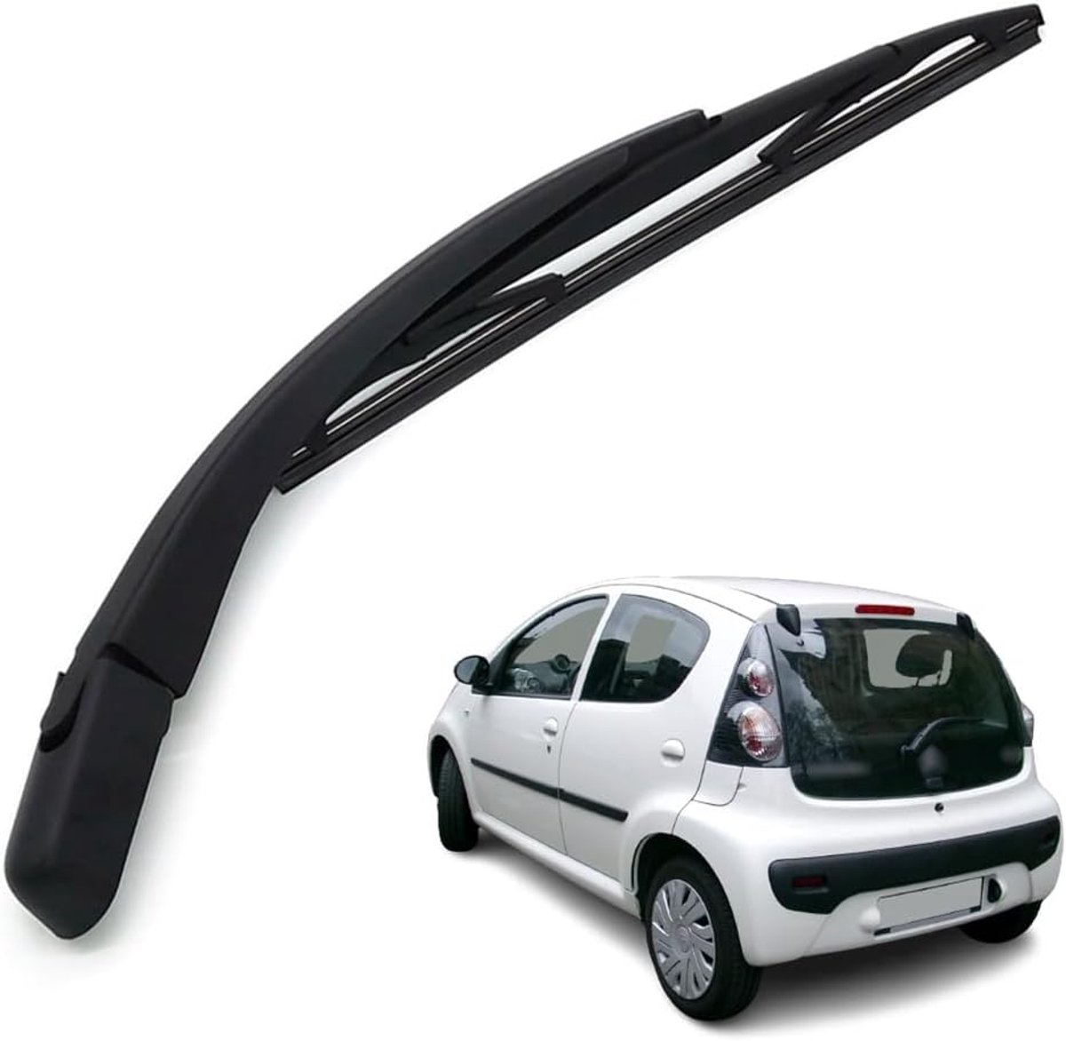 SnelShoppen - Auto Achterruitenwisser Zwart Vervanging Achterruitenwisser Arm 30,5 cm Compatibel met C1 2005-2014 - Kunststof, Natuurrubber, Hard Staa
