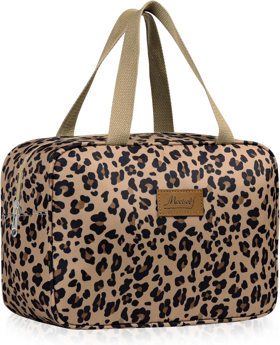 SnelShoppen - Toiletry Bag, Reistassen, Cosmetica Organizer voor Vrouwen en Mannen, Waterdicht, Grote Capaciteit, 30x21x12 cm, Leopard Print, Makeup B