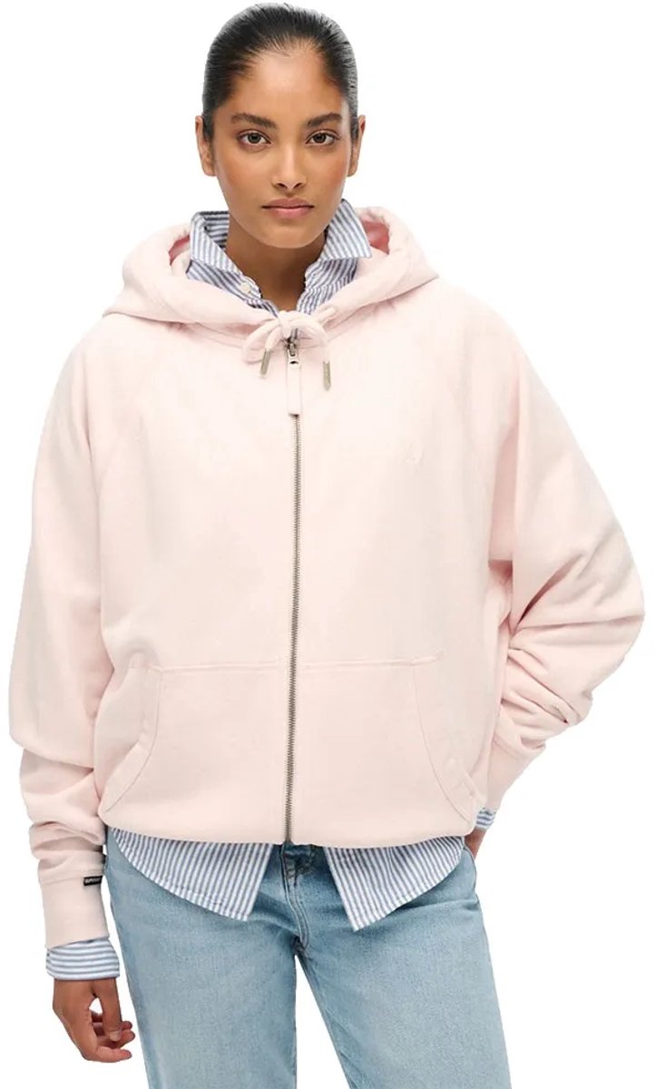 Superdry Studios Relaxed Zip Hoodie Dames Hoodies Roze