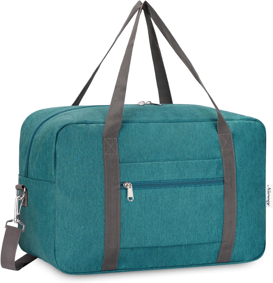 SnelShoppen - Ryanair Cabin Luggage 40x20x25 cm - Vouwbare Luchtvaarttas - Lichtgewicht Reisbagage - Weekendtas voor Mannen en Vrouwen - Teal met Scho