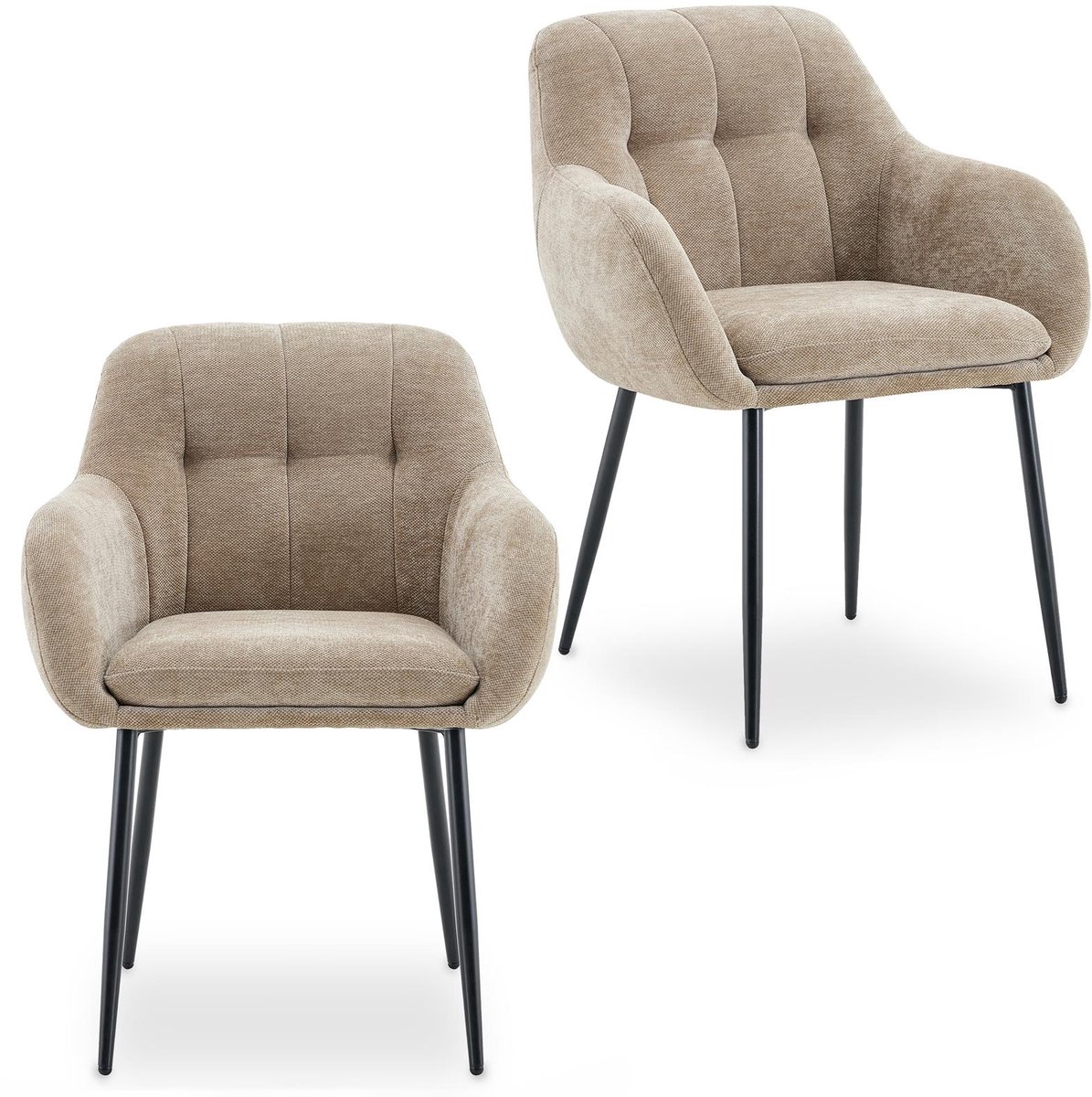 Eetkamerstoelen SOMA, set van 2 – Lichtbruin