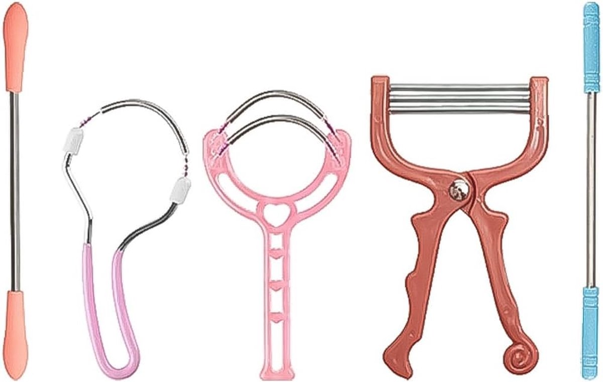 SnelShoppen - 5PCS Gezichtsbeharing Verwijderaar - RVS Epilator voor Bovenlip en Fijne Haartjes - Makkelijk in Gebruik - Perfect voor Thuis en Reizen