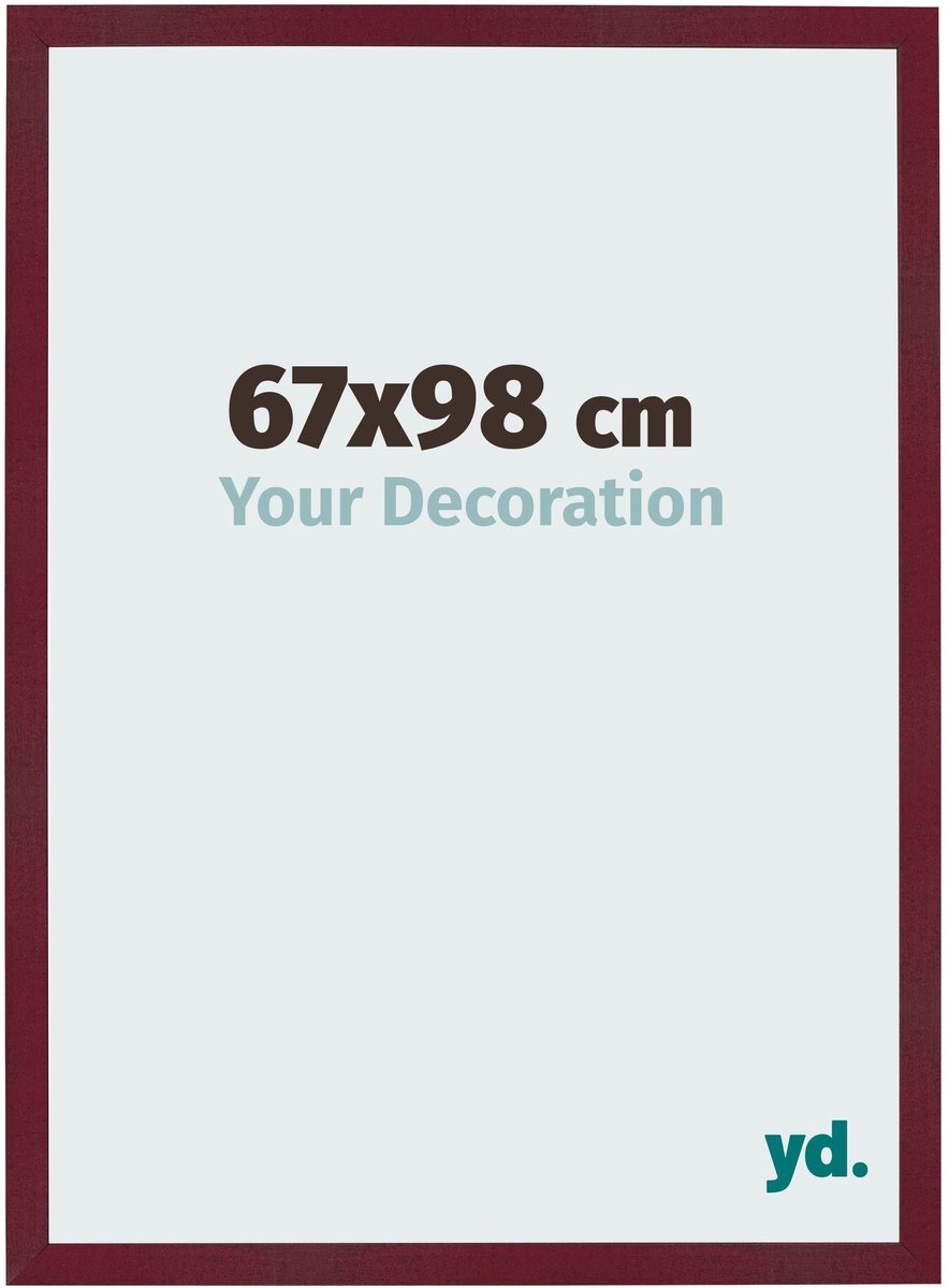 Your Decoration - Fotolijst 67x98 cm - MDF - Wijnrood Geveegd - Bologna