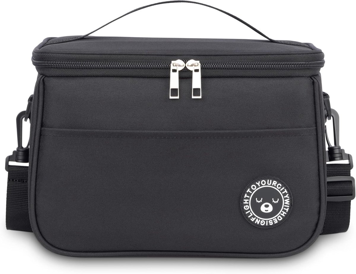 SnelShoppen - Insulated Lunch Bag 6.4L - Cooler Bag - Bento Lunch Bag met Schouderbanden - Vouwbare Thermische Lunchtas voor Werk, Reizen, Kantoor, Pi