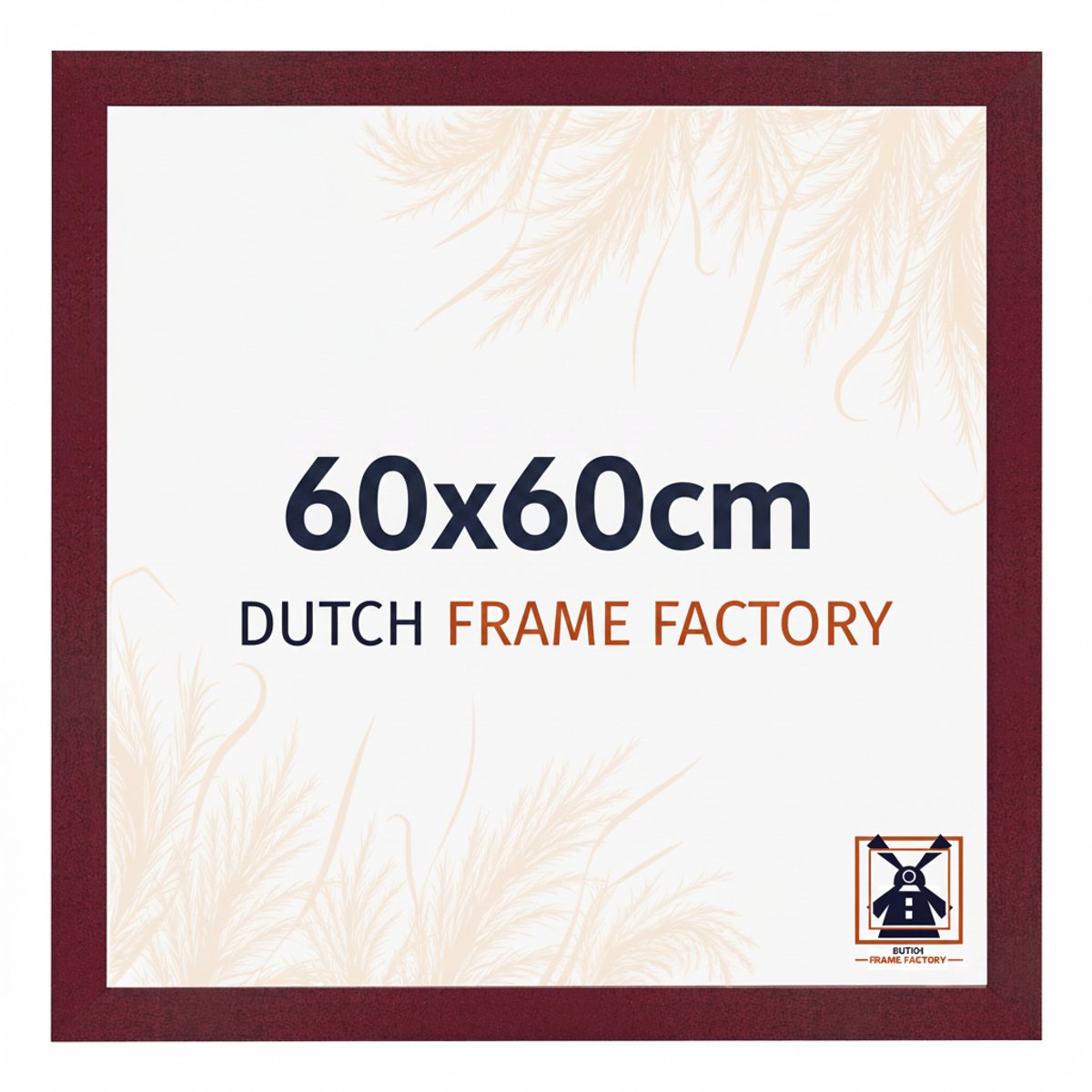 Fotolijst 60x60 cm - MDF - Wijnrood Geveegd - Benno