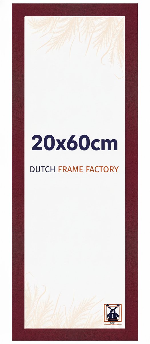Fotolijst 20x60 cm - MDF - Wijnrood Geveegd - Benno