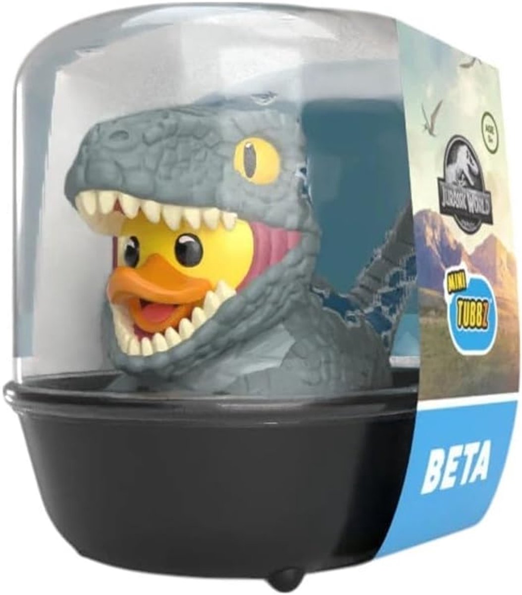 SnelShoppen - TUBBZ Mini Cosplay Rubber Duck - Beta Jurassische Wereld - Schattige Vinyl Figuur - Verzamelobject - Perfect Cadeau voor Fans - Mini Bad