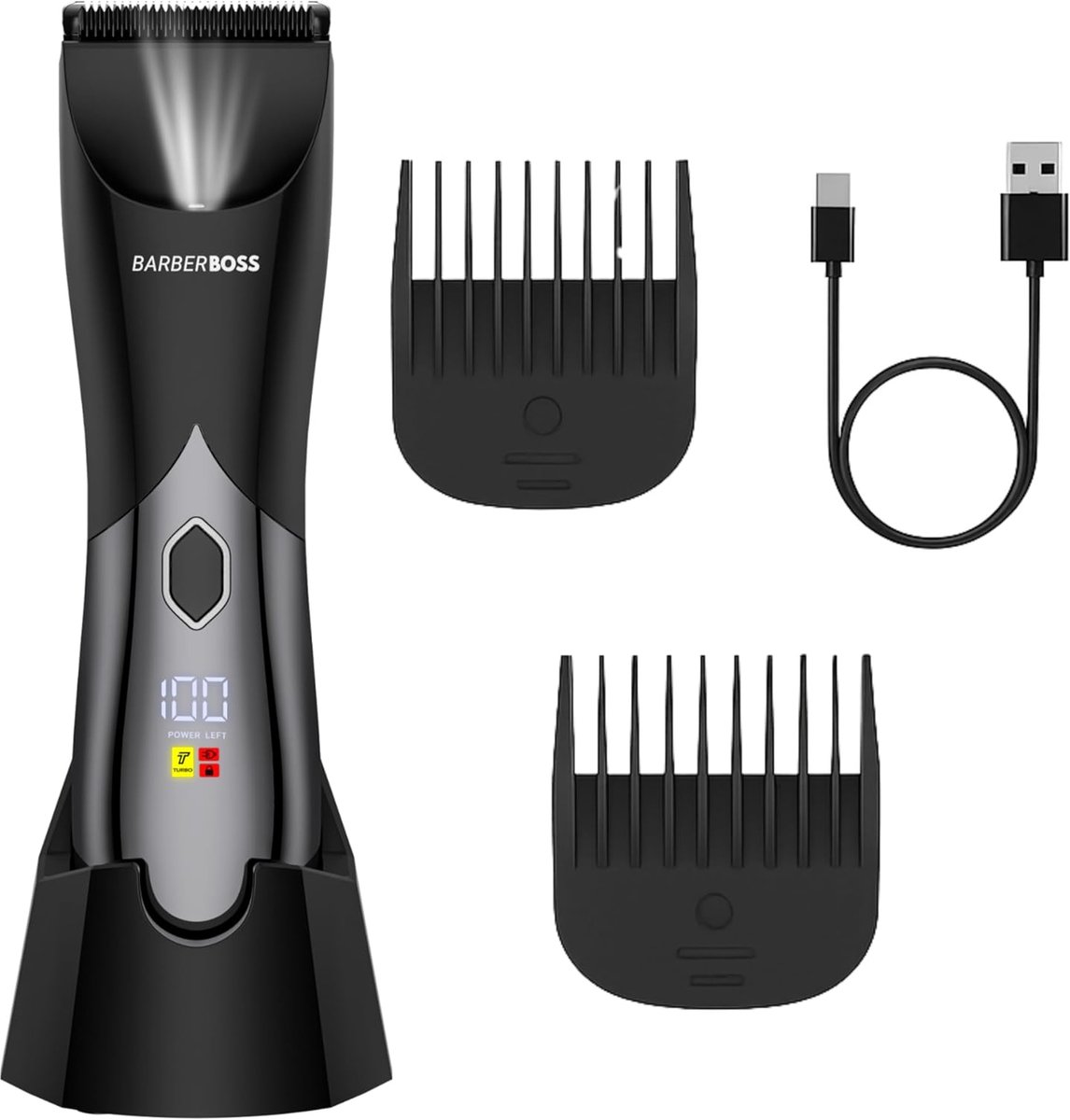 SnelShoppen - Draadloze Intieme Haartondeuse voor Mannen, Waterproof, Instelbare Lengte voor Volledige Lichaamsverzorging, Elektrische Haartrimmer voo