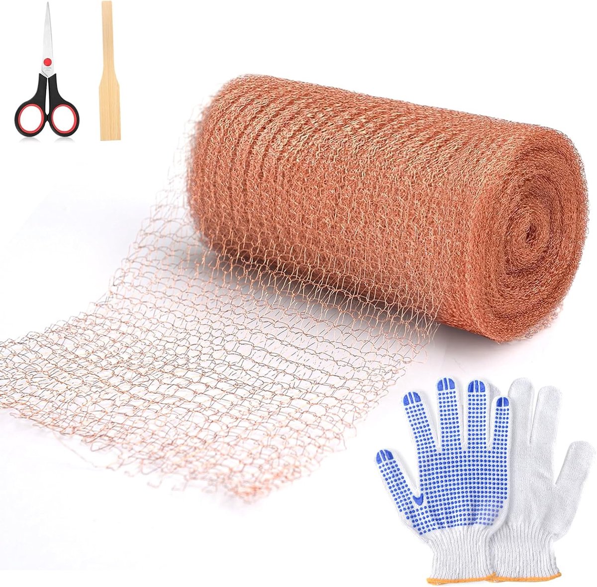 SnelShoppen - Copper Tape Tegen Slakken 12.7 cm x 6 m - Effectieve Slakkenbestrijding, Roestvrij Koper, Met Schep, Schaar en Tuinhandschoenen, Snail F