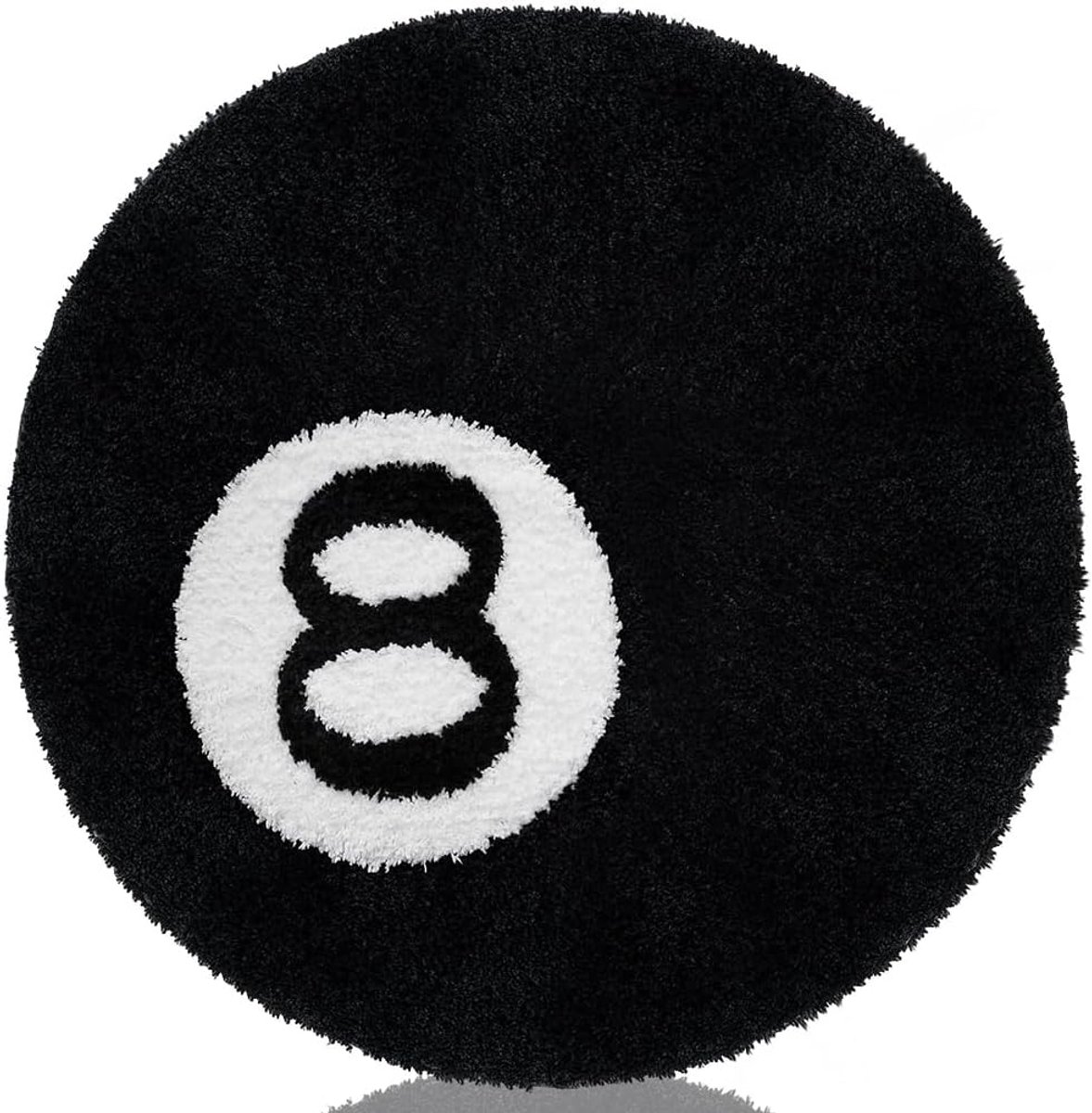 SnelShoppen - Black 8 Balls Tapijt Billiard Tapijt Rond Antislip Vloerkleed Zacht Decoratief Kunstzijde Geschikt voor Slaapkamer, Woonkamer, Kinderen