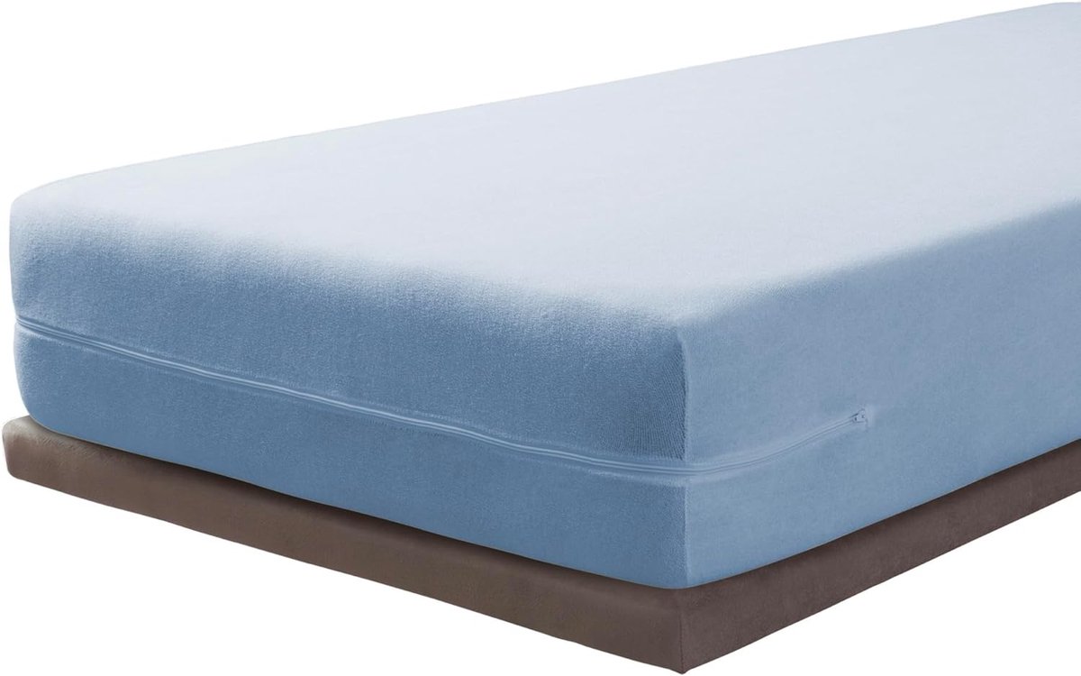SnelShoppen - Matrasbeschermer 90 x 190/200 cm | 100% Katoen Terry | Met Rits | Oeko-Tex Gecertificeerd | Ademend en Absorberend voor Optimale Comfort