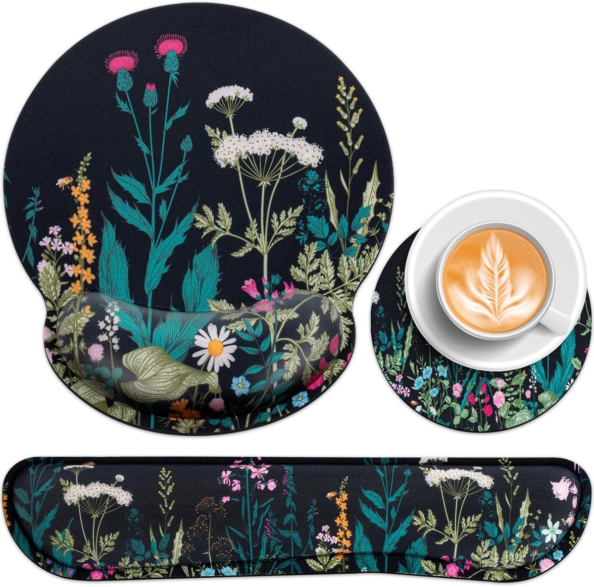 Muismat XXL Ergonomisch - Polssteun met Gelkussen - Antislip - Toetsenbord Onderzetter - Pijnverlichting - 3-in-1 Set