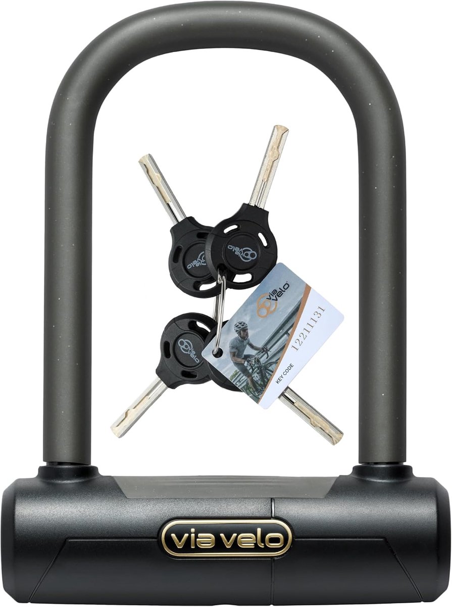 SnelShoppen - Heavy Duty Mini Bügelschloss - Hoogwaardige Fietsslot voor Hoge Veiligheid - Stalen Beugel Ø 16 mm - Inclusief 2 Sleutels - Compact en D