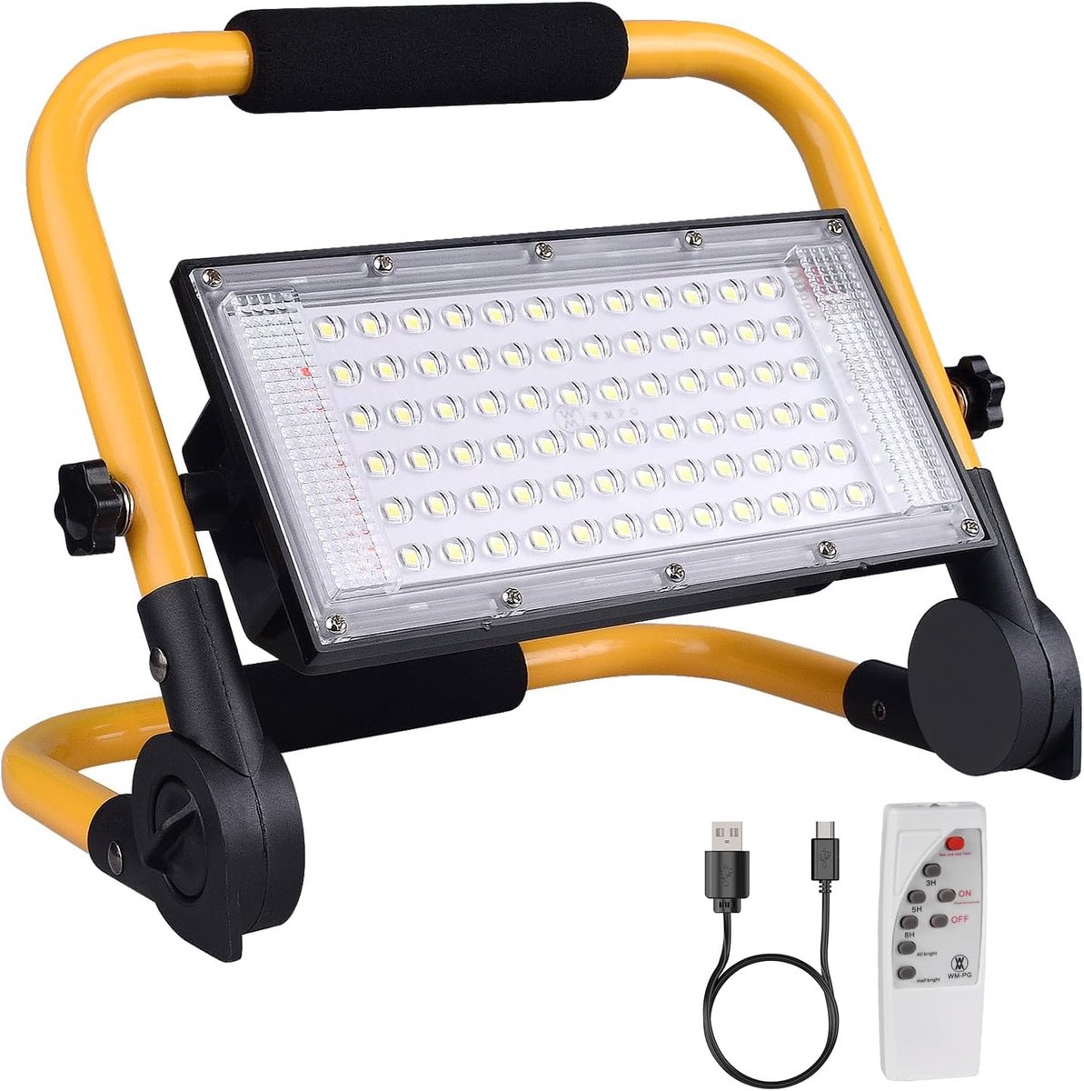 SnelShoppen - 30W Draagbare Solar LED Werklamp met Statief & Afstandsbediening - 3000 Lumen, 13500mAh Accu, 4 Verlichtingsstanden, Waterdicht, Ideaal