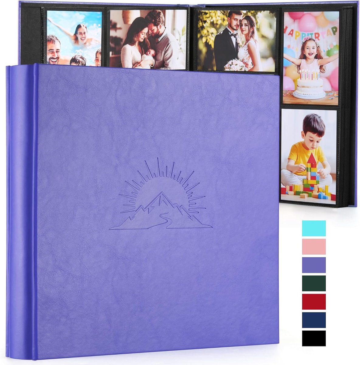 SnelShoppen - Luxe Foto Album 6x4 voor 600 Foto's, Elegante Leren Hoes met Gegraveerd Patroon, Ideaal voor Bruiloften, Verjaardagen, Baby's en Familie