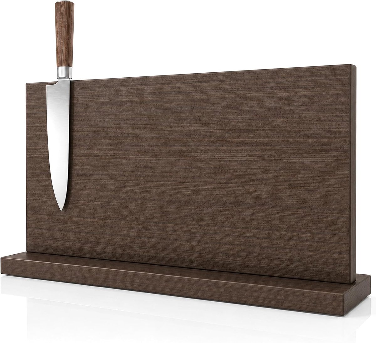 SnelShoppen - Extra Large Magnetische Messenhouder, Dubbelzijdige Messenblok, Universele Multifunctionele Display Rack voor Keuken, Donkergrijs Hout,
