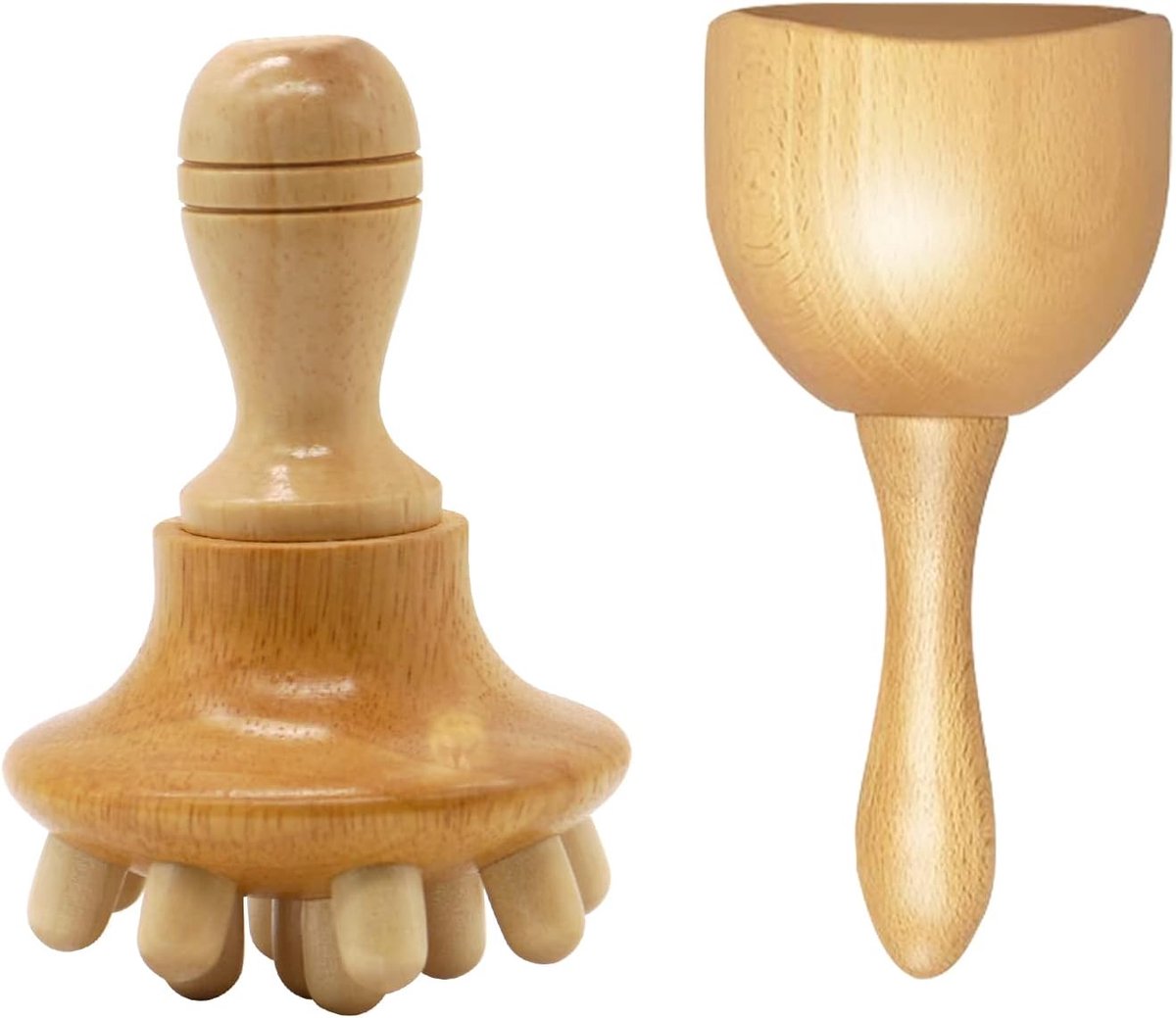SnelShoppen - Maderotherapy Set - Houten Massage Tool, Anticellulite Massage Cup, Lymfedrainage Massager, Pijnverlichting en Ontspanning, Natuurlijke
