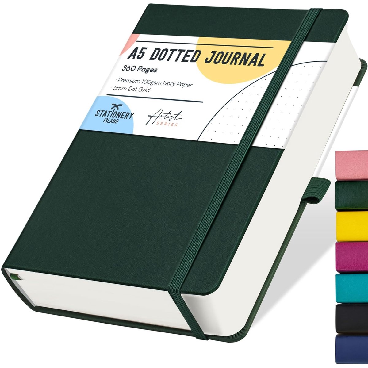 SnelShoppen - Bullet Dotted Diary A5 - Dotted Notitieboek met 360 Pagina's, 100gsm Papier, Hard Cover, Penhouder, Binnenzak, 2 Boekenleggers - Perfect