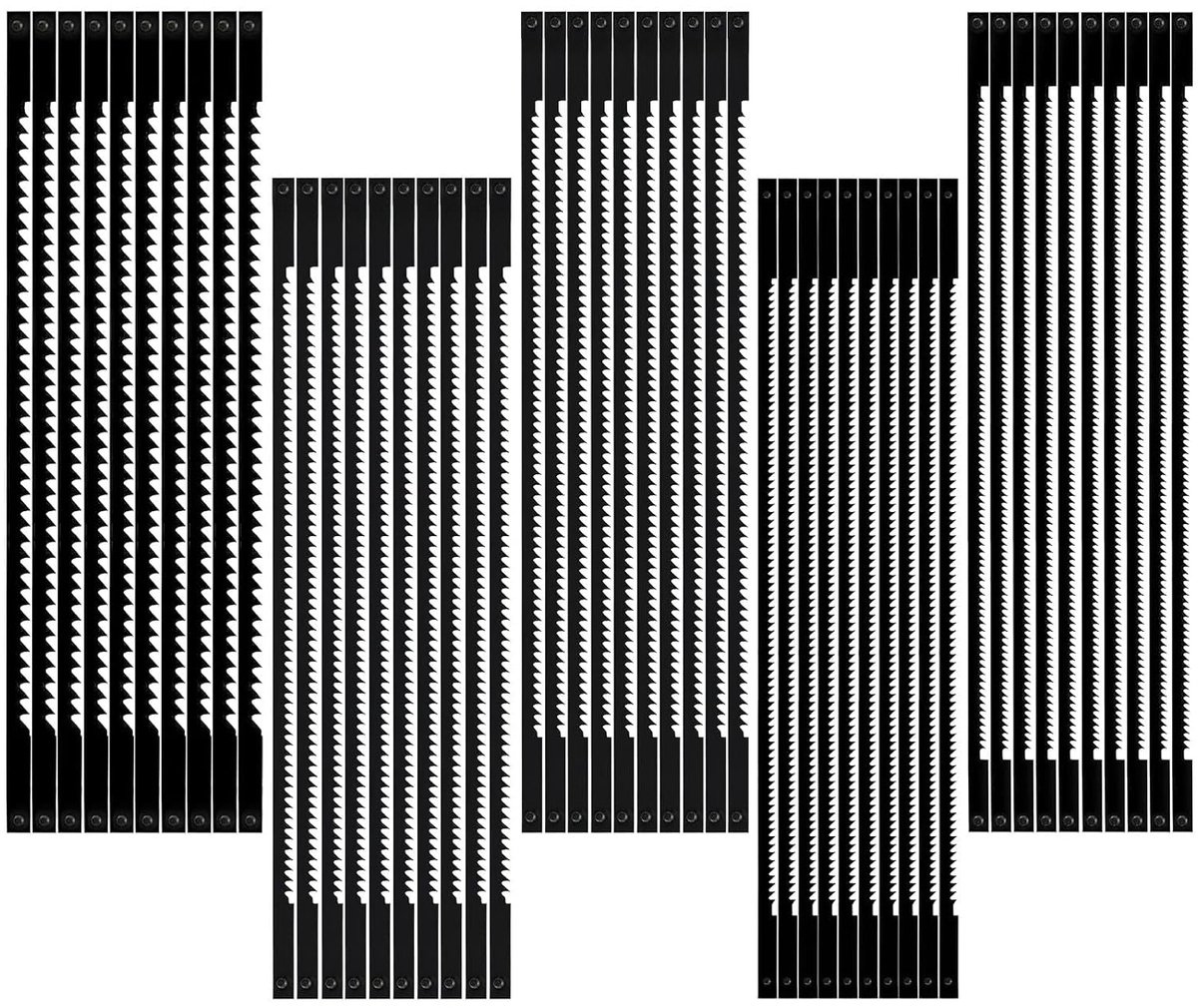 SnelShoppen - 50pcs Jigsaw Blades 127mm Fijne Zaagbladen met Pin voor Decoupeerzaag - Hoogwaardige Carbon Staal, 10-24 Tanden, Houtbewerking Accessoir
