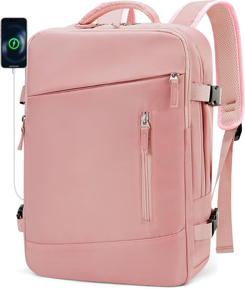 SnelShoppen - Cabin Luggage Backpack 40x30x15 cm - Waterdichte Reistas met USB Aansluiting - Voor Laptops tot 14 Inch - Ideaal voor KLM, Air France en