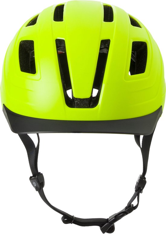 AGU Cit-E - Fietshelm - E-bike helm - 59-61cm - LED-achterlicht - Met klep - 13 ventilatieopeningen - Gerecycled materiaal - Geel - Unisex - L/XL — afbeelding 4