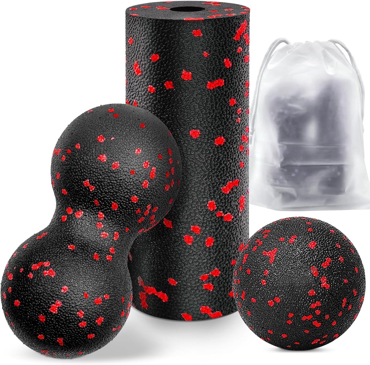 SnelShoppen - Fascia Ball en Kleine Fascia Roller Set - Stressverlichting en Ontspanning van Spieren - Duo Ball voor Rug, Voet, Nek en Ruggenwervel -