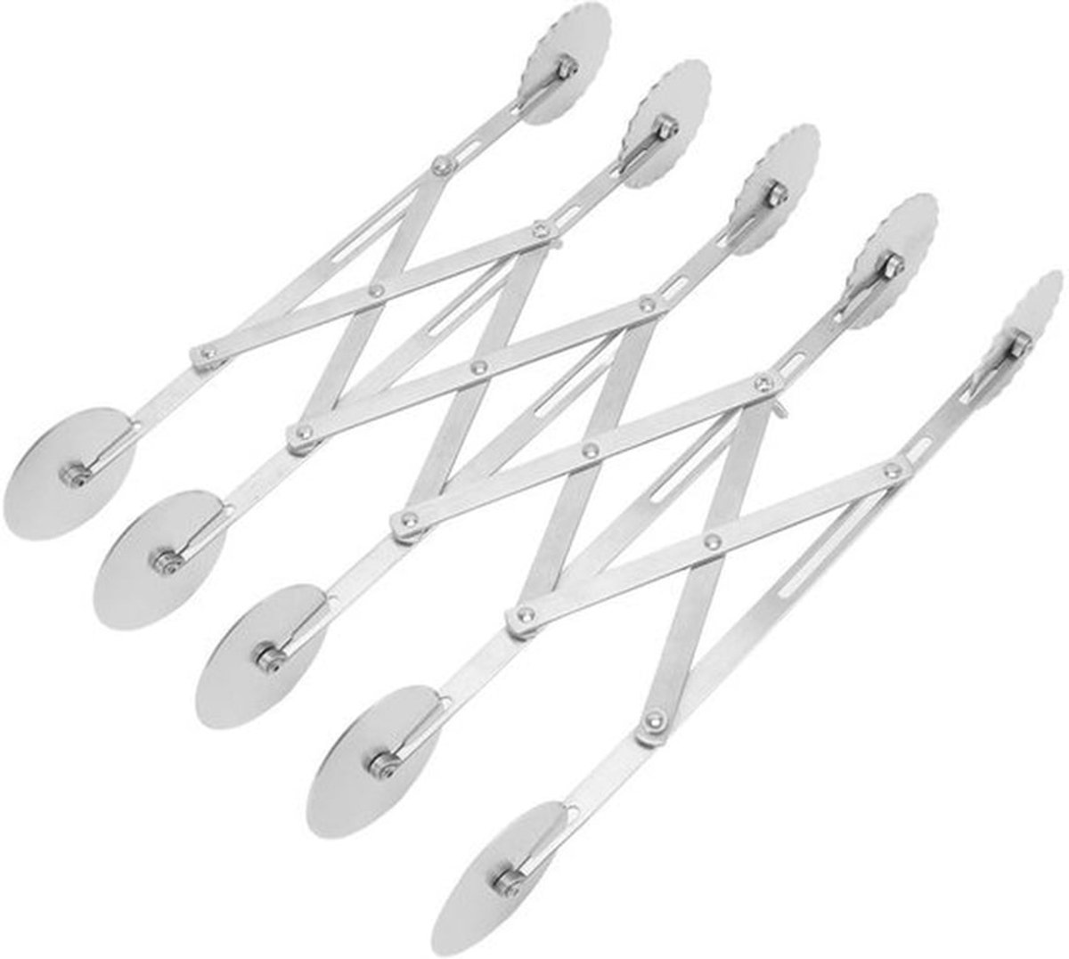 Professionele Gebaksnijder, Roestvrijstalen Wiel en Pizza -gereedschap Multi Ronde Deegroller Intrekbaar voor Baknoedel Pasta Keuken Rooster Maker Slicier Koekjes Divider