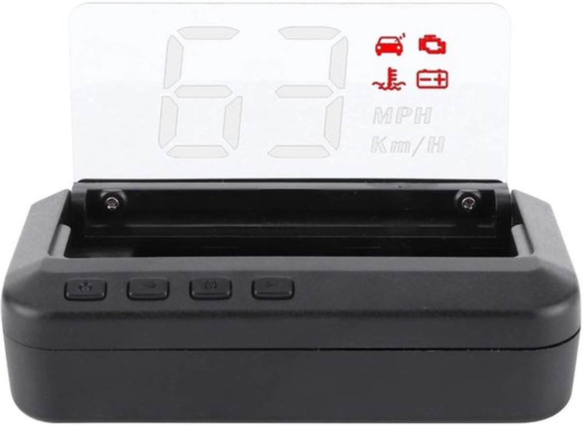 Head-up display auto, auto 3 inch multifunctioneel head-up display HUD-monitor snelheid watertemperatuur spanningsweergave OBD-projector ABS
