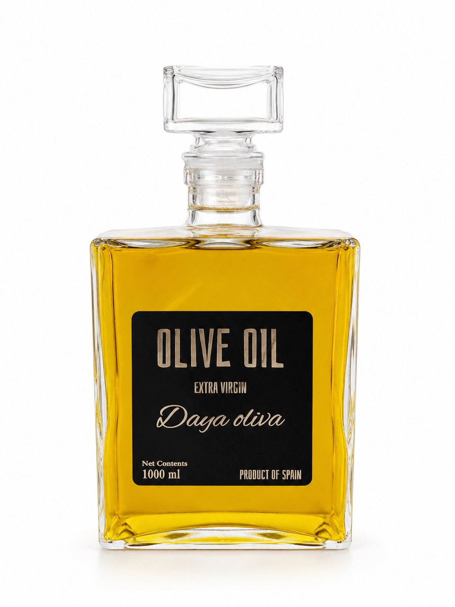 Spaanse Olijfolie | Daya Oliva Extra Virgin | 1000ml | in decoratieve fles