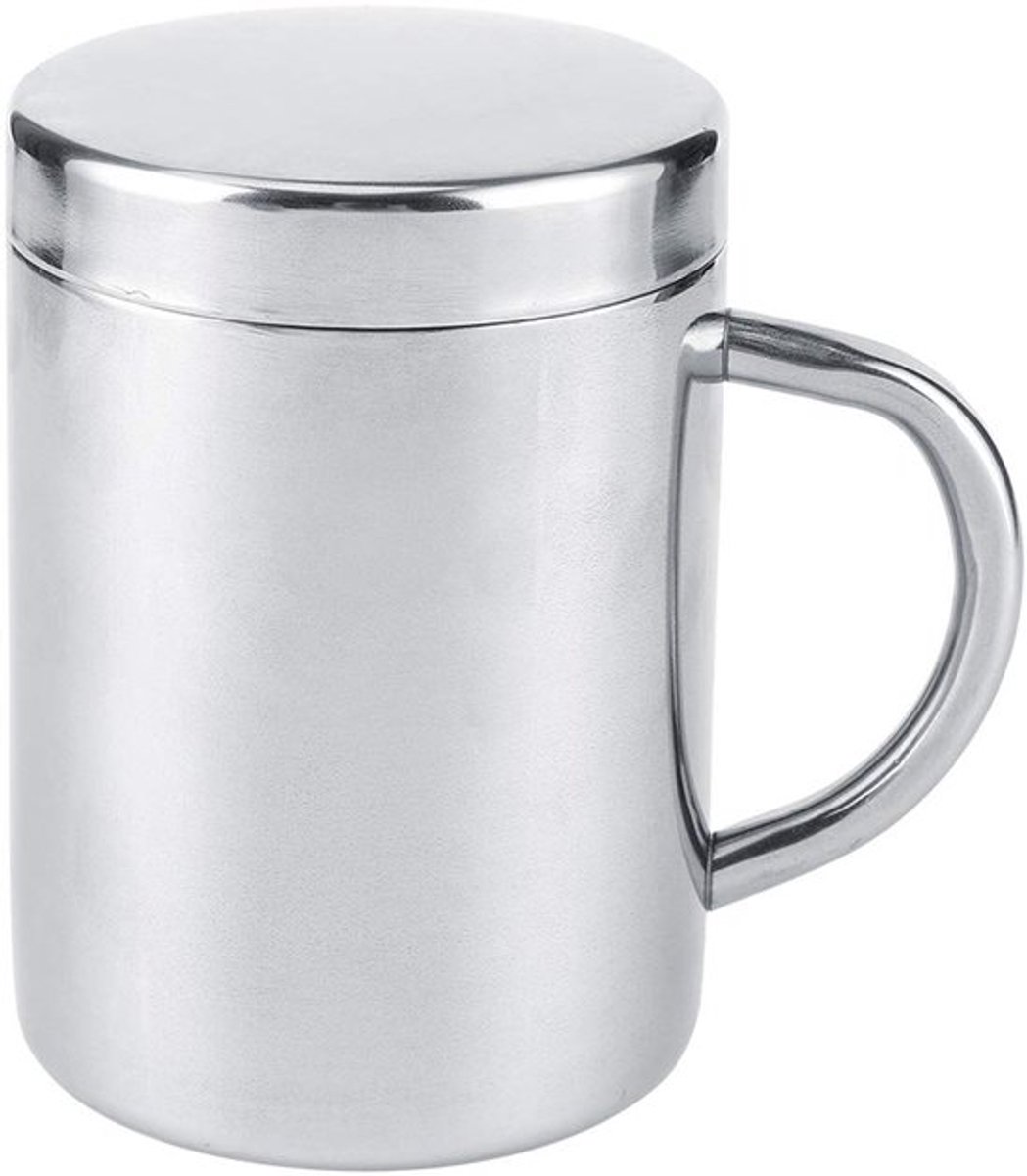 Roestvrijstalen Stalen Dubbele Muur Camping gezamenlijke Koffie met Handgreep Reisdeksel Vacuüm Metaal Cup Tumbler Poeder Gecoate Geschikt Thermisch voor Melksap Thee (304