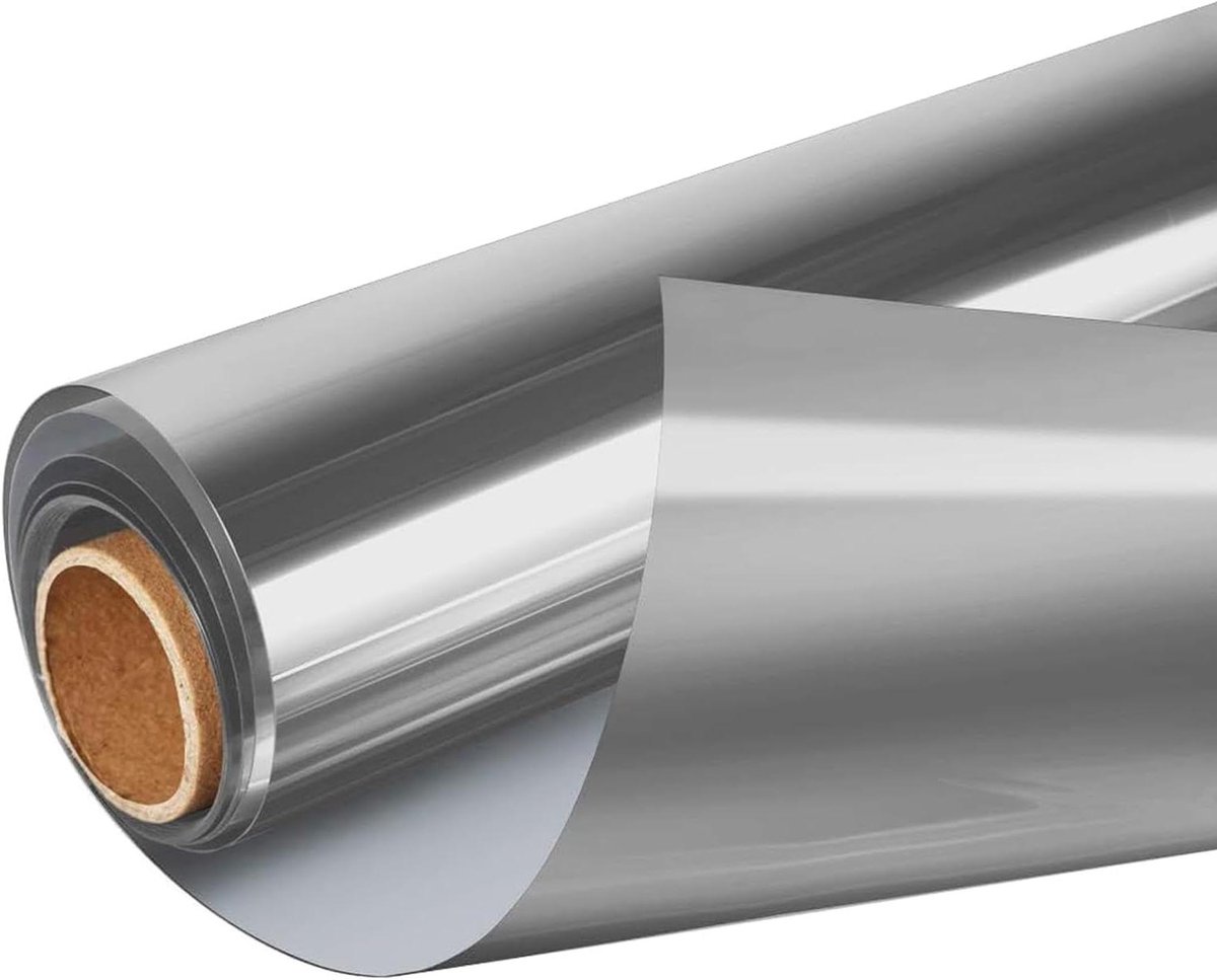 Raamfolie - Spiegel folie - Privacy creëren - Warmte regulatie - 152x800 cm - Grijs Zilver