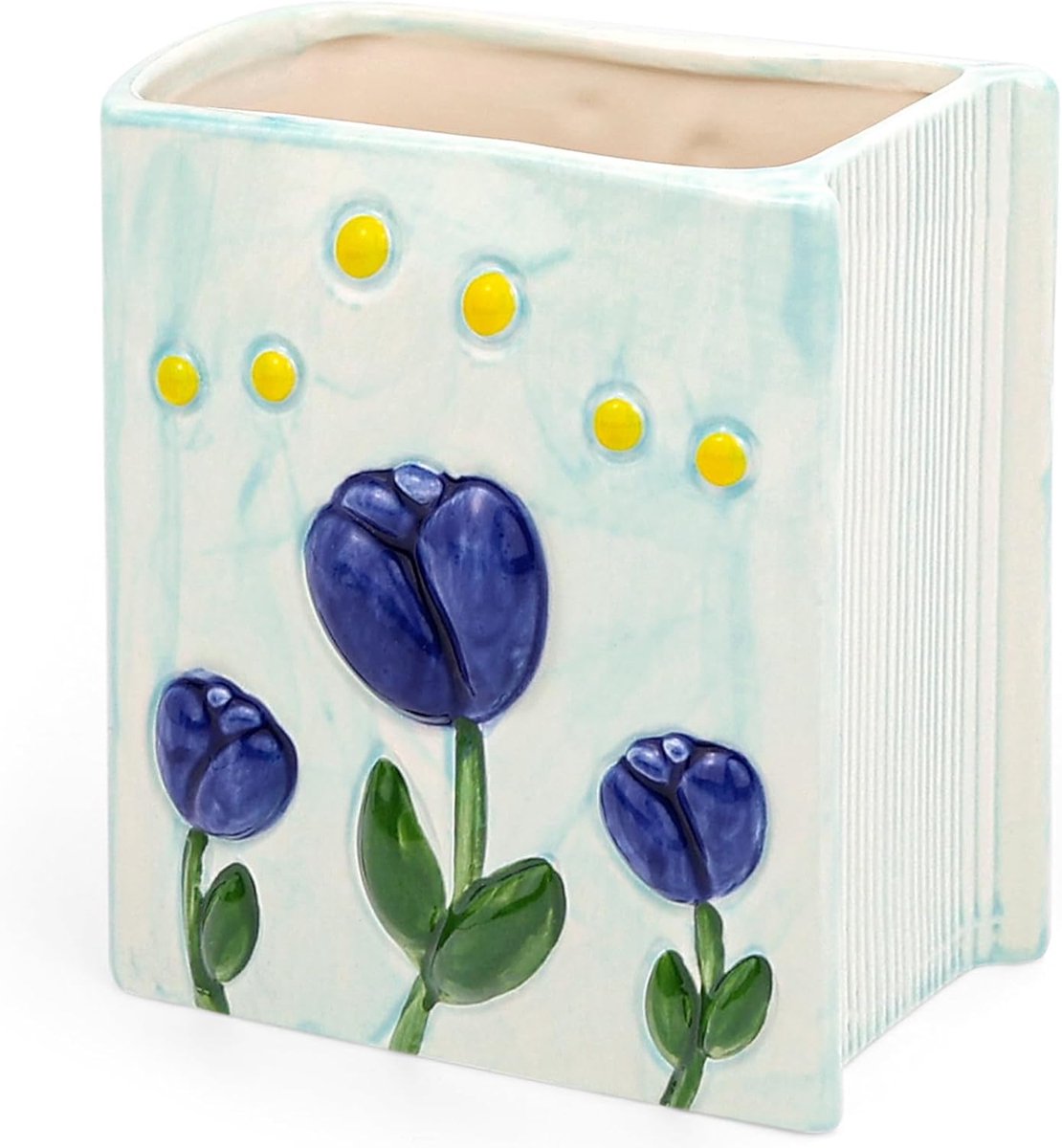 SnelShoppen - Schattige Pennenhouder Boekenvaas, Kwasthouder voor Tulpen, Bureaudecoratie Kawaii, Esthetische Organiser voor Meisjes, Blauwe Vazen, Ca