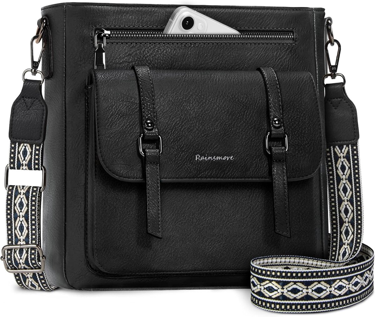 SnelShoppen - Dames Schoudertas, Crossbody Tas van Leer, Middelgrote Handtas voor Winkelen, School, Werk en Reizen, Meerdere Tassen in Stijlvolle Kleu