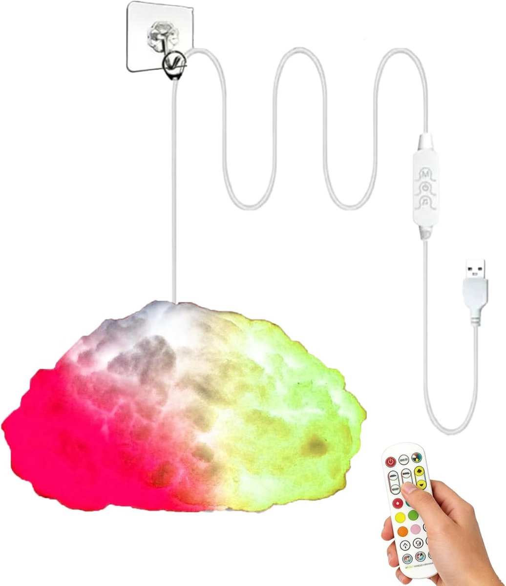 SnelShoppen - LED Wolken Plafondlamp met Afstandsbediening - Kleurveranderende Nachtlamp voor Woonkamer, Kinderen, Bar, Appartement, Hotel, Babykamer