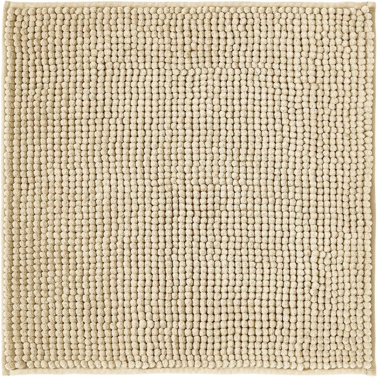 SnelShoppen - Badmat Anti-Slip Soft Chenille Beige 45x45 cm | Super Absorberend & Machinewasbaar | Ideaal voor Badkamer, Douche, WC | Allergievriendel
