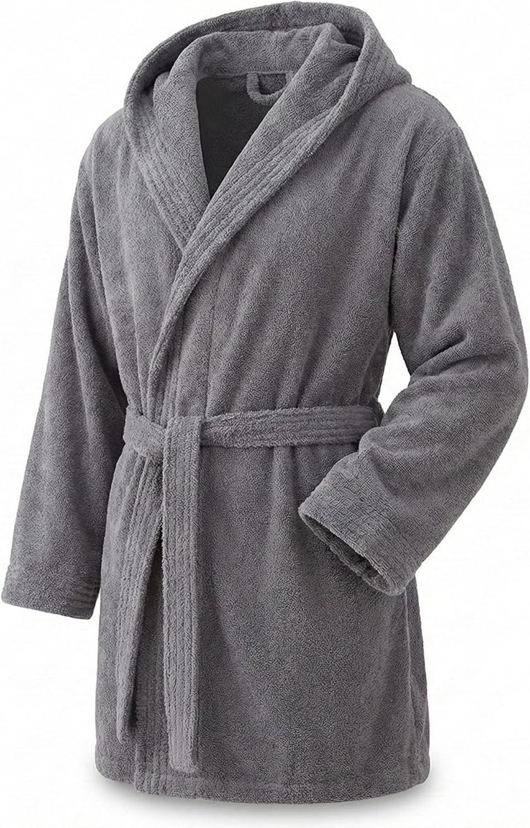 SnelShoppen - Elegante Badjas Dames en Heren, 100% Katoen, 500 g/m², Met of Zonder Capuchon, Zacht en Absorberend voor Douche, Spa en Zwembad, Uniseks