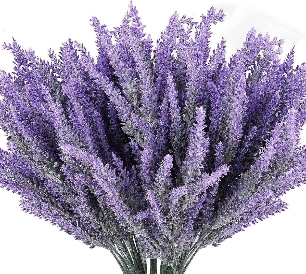 SnelShoppen - 12 stuks kunstbloemen lavendel, UV-bestendige decoratieve kunstplanten voor huisdecoratie, tuin, bruiloft, balkonplanten, realistisch en