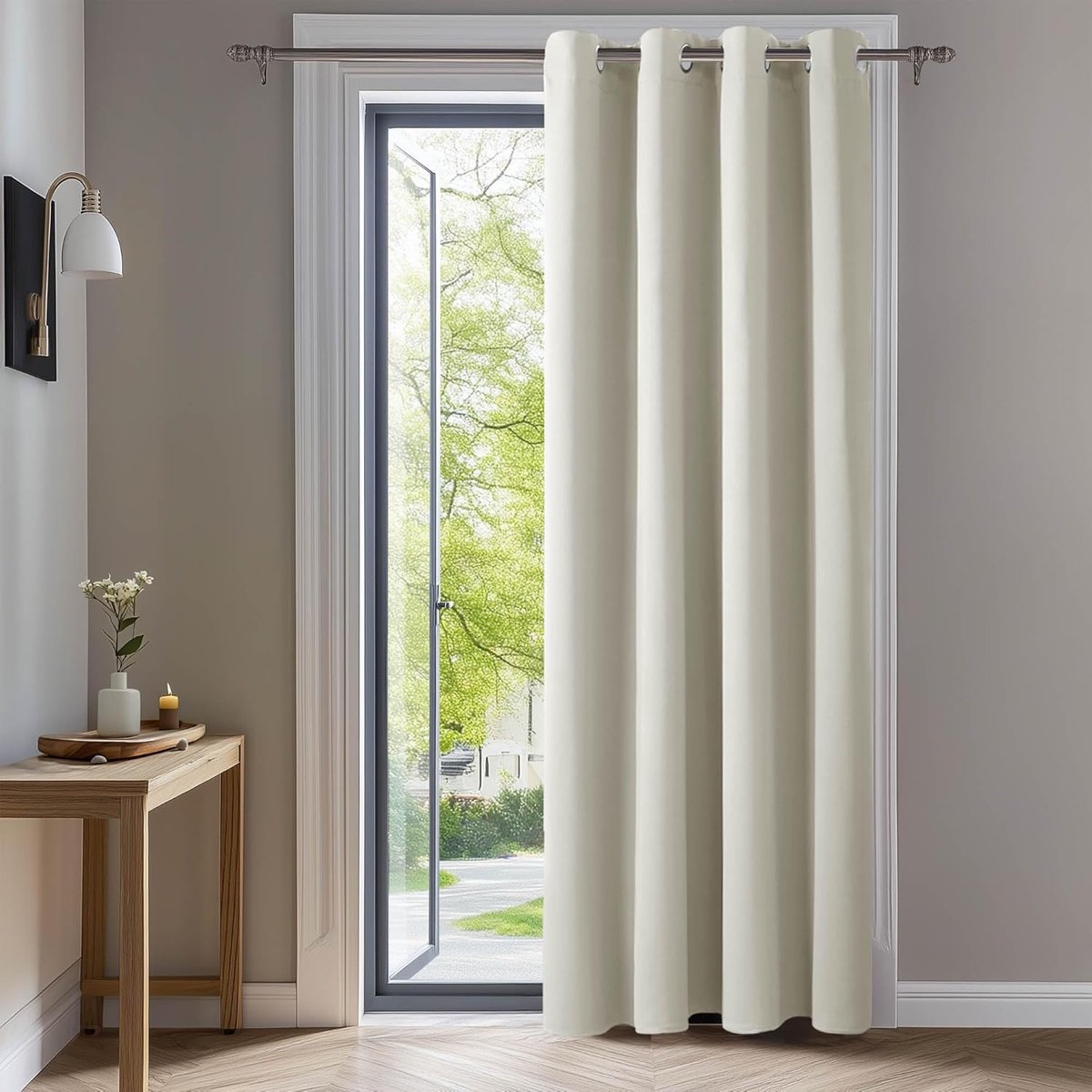 SnelShoppen - Verduisterende Gordijnen 140x245 cm Lichtbeige - Thermisch Isolerend, Geluidsreductie, Kant en Klaar met Ringen voor Slaapkamer en Woonk