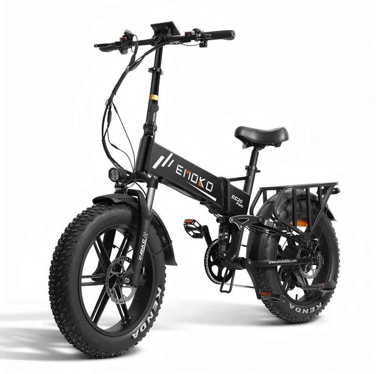 EC20 Opvouwbare Elektrische Fiets - Stad pendelen - 80km bereik - 250W - 48V 18Ah batterij - met legering achterrek-zwart