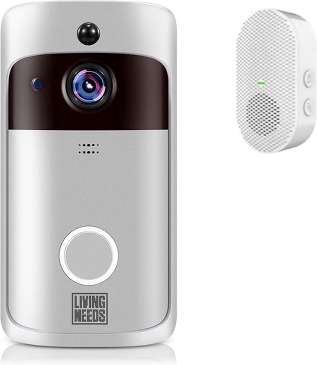 SnelShoppen - Draadloze Video Deurbel met HD Camera - Slimme Deurbel met Beeld, Twee-Weg Communicatie, Beveiliging voor Thuis, Binnen en Buiten, Wit