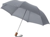 Kleine opvouwbare/inklapbare paraplu grijs 93 cm diameter - Regenbescherming