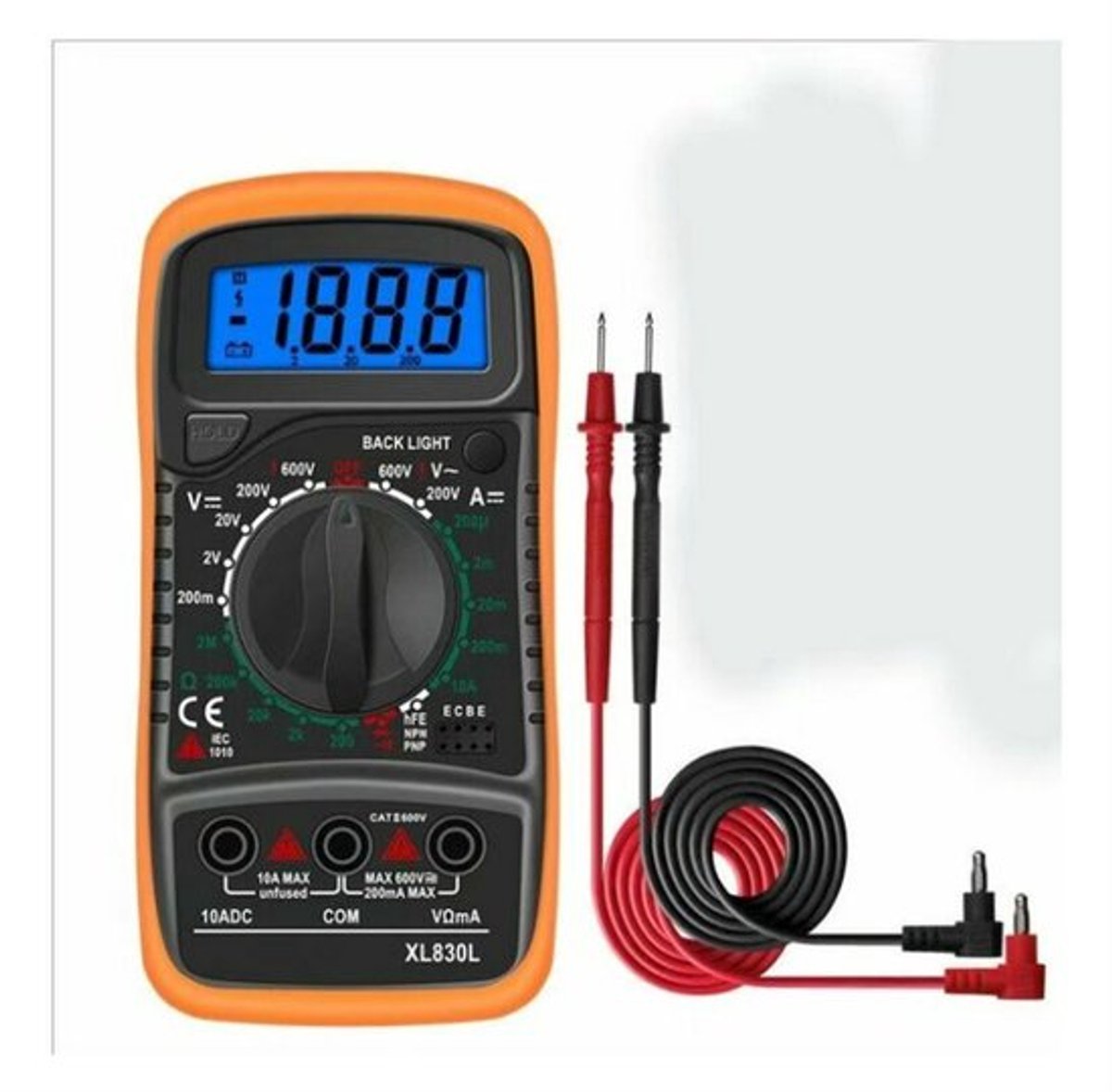 XL830L Digitale Multimeter - 2000 Counts Mini Multimeter Batterijtester - AC DC Spanning Stroom Weerstand Zoemer - Transistor Voltmeter Ampèremeter - met LCD-scherm met achtergrondverlichting