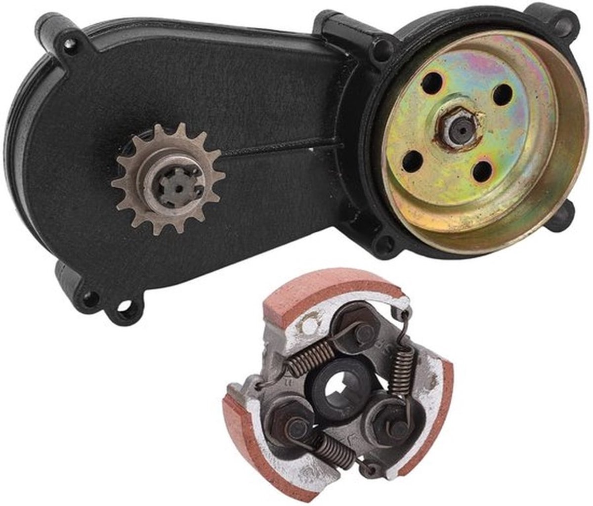 Versnellingsbak Koppeling Drum Versnellingsbak, 14T Koppeling Drum Bell Behuizing Versnellingsbak met Koppeling voor 47cc 49cc Mini Pocket Quad Crossmotor ATV