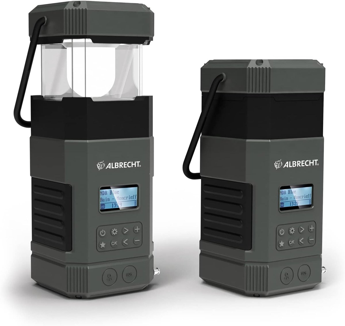 SnelShoppen - Portable DAB+/FM Outdoor Crank Radio met SOS Noodoproep, Camping Lamp, Zaklamp, Zonnepaneel, Power Bank en IPX5 Waterbescherming