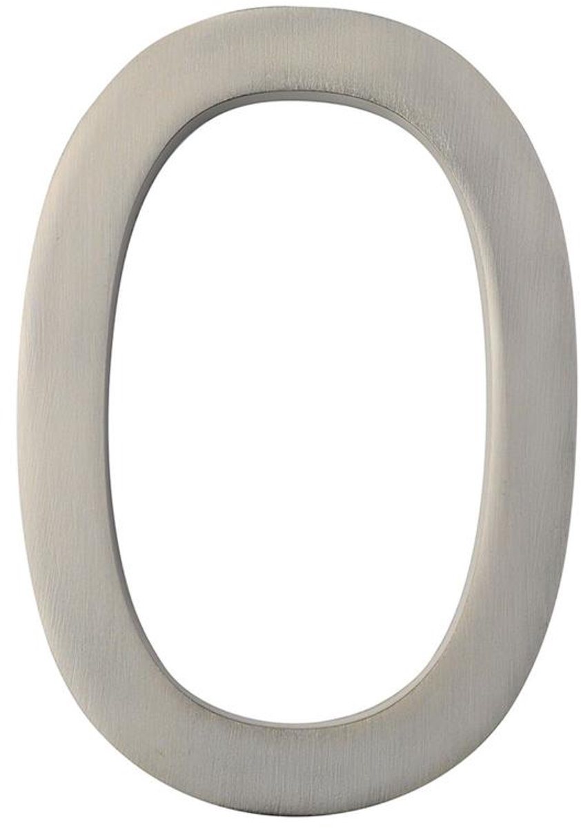 Huisnummer 0 mat vernikkeld 150 mm 631674