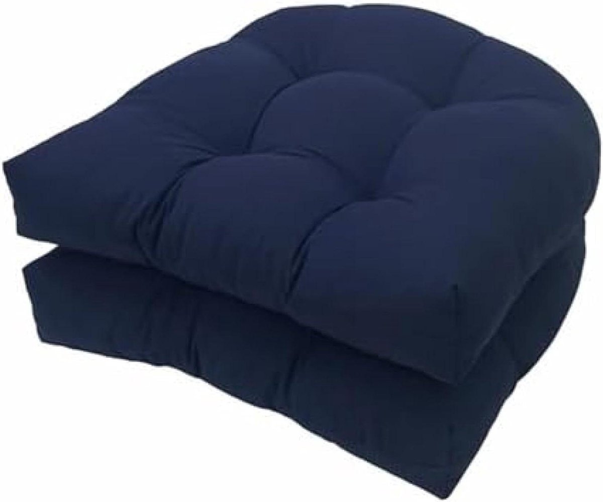 Zitkussens Set - Tuinkussens Stoelkussens - Buiten Zitten - Waterdicht Textiel - 48x48cm - Marineblauw